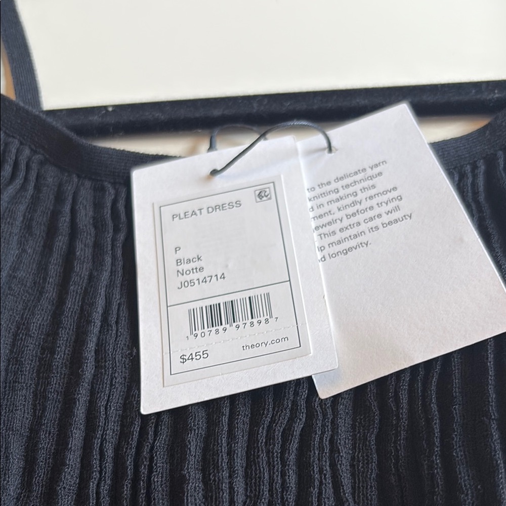 Theory Elegant Black Pleated Maxi Dress - Picture 3 of 10